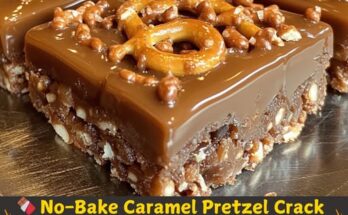 No-Bake Caramel Pretzel Crack Bars